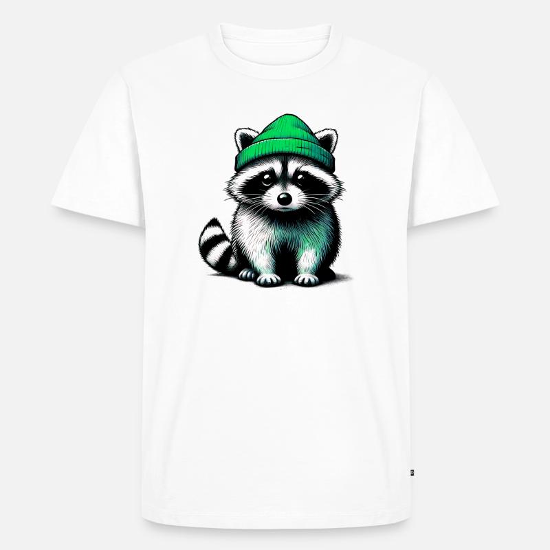 Waschbär - Männer Premium Bio T-Shirt - Weiß