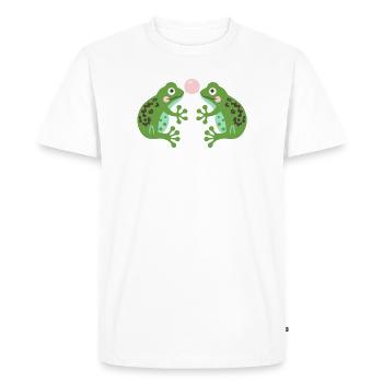 Bubble Gum Frogs L Chewing Gum Frogs - Men's Premium Organic T-Shirt - white - Front - Nico (187cm)
