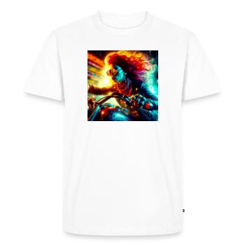 Cyberpunk Moto - T-shirt Premium bio Homme - blanc - Devant - Nico (187cm)