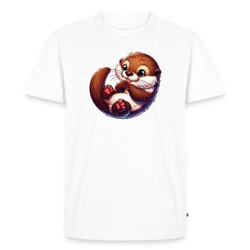 Otter - Men's Premium Organic T-Shirt - white - Front - Nico (187cm)
