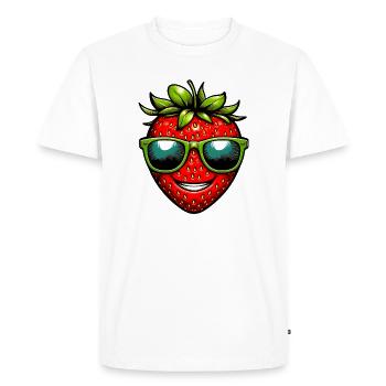Fraise Fraises - T-shirt Premium bio Homme - blanc - Devant - Nico (187cm)