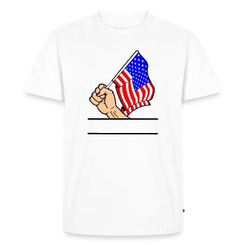 Espace de texte du poing du drapeau des États-Unis - T-shirt Premium bio Homme - blanc - Devant - Nico (187cm)