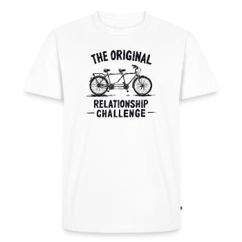 Tandem Challenge Funny Bicycle Design - Men's Premium Organic T-Shirt - white - Front - Nico (187cm)