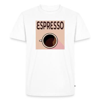 Espresso Café - Men's Premium Organic T-Shirt - white - Front - Nico (187cm)