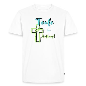 Baptism on behalf of the fish dips into the cross Baptismal feast - Men's Premium Organic T-Shirt - white - Front - Nico (187cm)