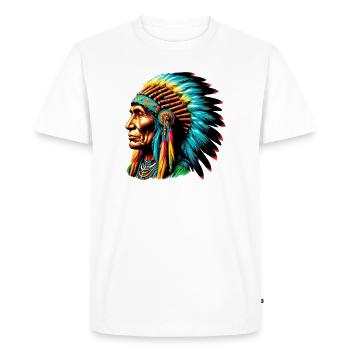 American Indian American - Men's Premium Organic T-Shirt - white - Front - Nico (187cm)