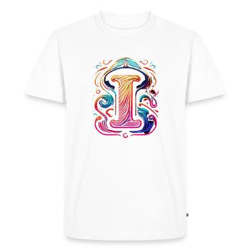 Sweat à capuche commençant par la lettre I Nom par I - T-shirt Premium bio Homme - blanc - Devant - Nico (187cm)