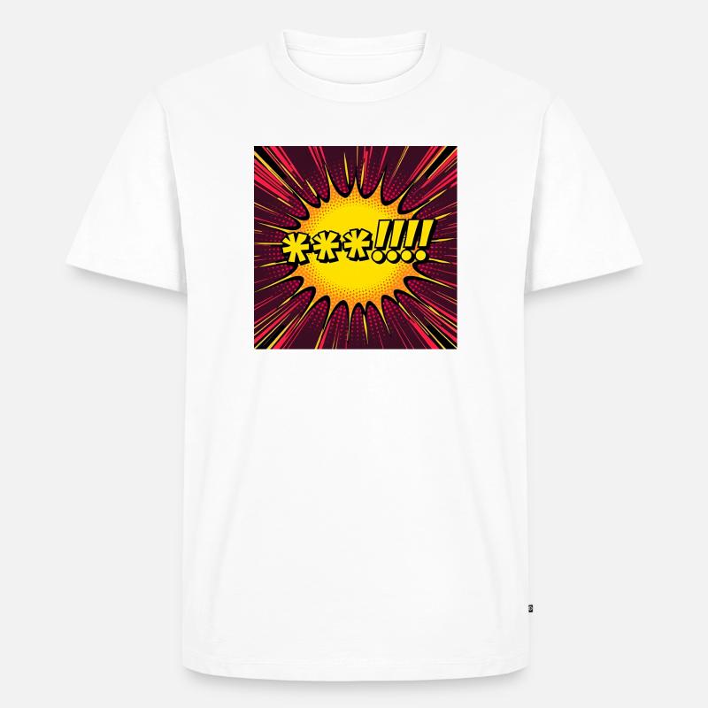 Comic Explosion Gelb-Pop - Männer Premium Bio T-Shirt - Weiß