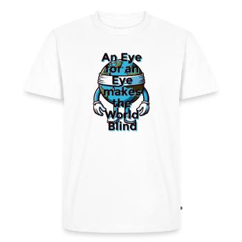 Œil pour œil - T-shirt Premium bio Homme - blanc - Devant - Nico (187cm)