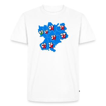 Région Rhône-Alpes - T-shirt Premium bio Homme - blanc - Devant - Nico (187cm)