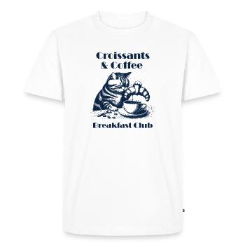 Club de petit-déjeuner café et croissants - T-shirt Premium bio Homme - blanc - Devant - Nico (187cm)