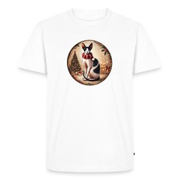Christmas Portrait with Sphynx - Men's Premium Organic T-Shirt - white - Front - Nico (187cm)