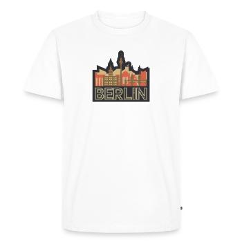Berlin Skyline - Men's Premium Organic T-Shirt - white - Front - Nico (187cm)