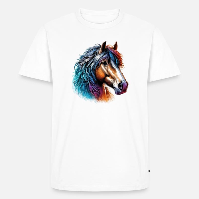 Pferd - Männer Premium Bio T-Shirt - Weiß