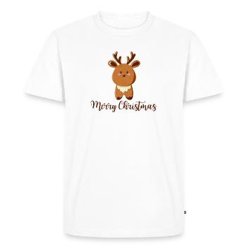 Renne pour Noël - Joyeux Noël - T-shirt Premium bio Homme - blanc - Devant - Nico (187cm)
