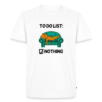 Dictons drôles Dictons drôles - Chat - T-shirt Premium bio Homme - blanc - Devant - Nico (187cm)