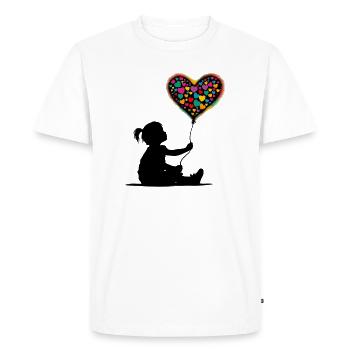 Heart Love - Men's Premium Organic T-Shirt - white - Front - Nico (187cm)