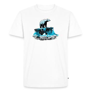 Polar bear on floe – Arctic design - Men's Premium Organic T-Shirt - white - Front - Nico (187cm)