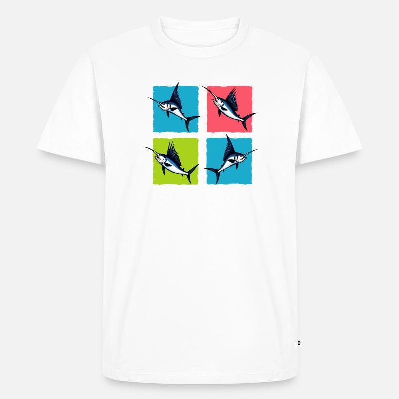 Schwertfisch - Männer Premium Bio T-Shirt - Weiß