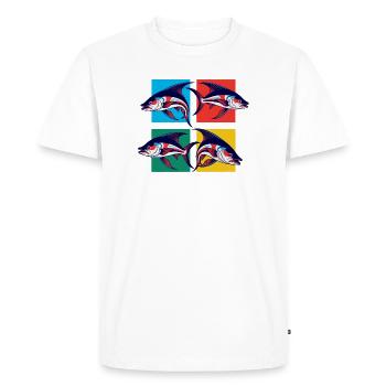 Pisces - Men's Premium Organic T-Shirt - white - Front - Nico (187cm)
