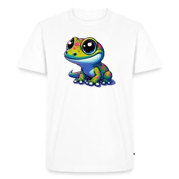 Gecko - T-shirt Premium bio Homme - blanc - Devant - Nico (187cm)