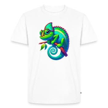 Caméléon - T-shirt Premium bio Homme - blanc - Devant - Nico (187cm)