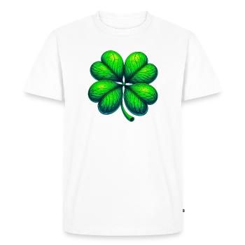 Four-leaf clover - Men's Premium Organic T-Shirt - white - Front - Nico (187cm)