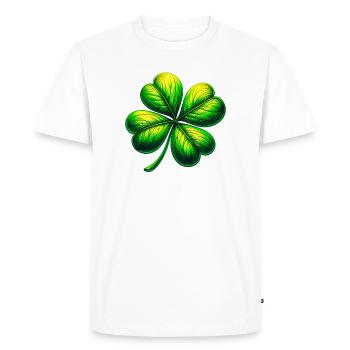 Trèfle à quatre feuilles - T-shirt Premium bio Homme - blanc - Devant - Nico (187cm)