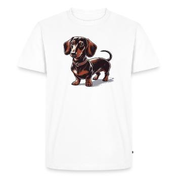 Teckel - T-shirt Premium bio Homme - blanc - Devant - Nico (187cm)