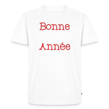 BONNE ANNEE. SAINT SYLVESTRE. NOUVELLE ANNÉE - T-shirt Premium bio Homme - blanc - Devant - Nico (187cm)