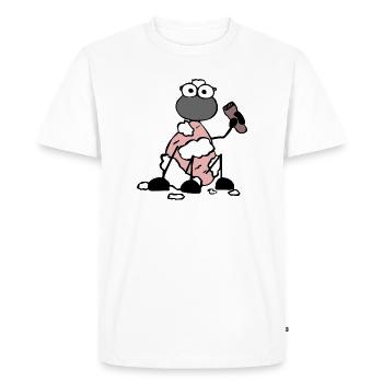Moutons rasés - T-shirt Premium bio Homme - blanc - Devant - Nico (187cm)