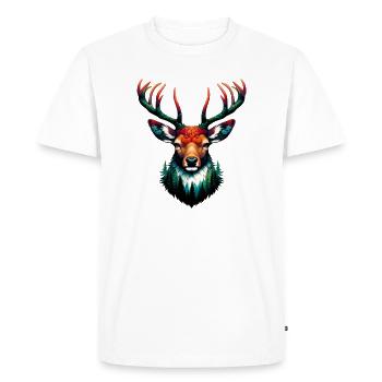 Deer - Men's Premium Organic T-Shirt - white - Front - Nico (187cm)