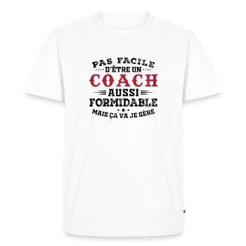Cadeau Formidable pour Coach Formidable - T-shirt Premium bio Homme - blanc - Devant - Nico (187cm)
