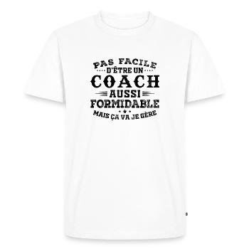 Cadeau Formidable pour Coach Formidable - T-shirt Premium bio Homme - blanc - Devant - Nico (187cm)