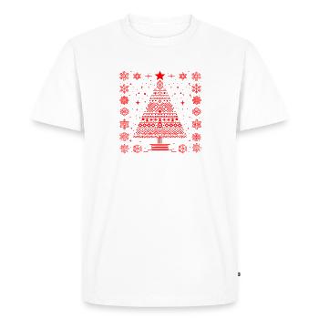Ugly Xmas: Geometric Christmas Design Red - Men's Premium Organic T-Shirt - white - Front - Nico (187cm)