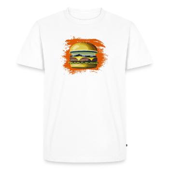 Imprimé de dessin animé hamburger ludique - T-shirt Premium bio Homme - blanc - Devant - Nico (187cm)