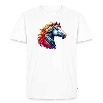 Horse - Men's Premium Organic T-Shirt - white - Front - Nico (187cm)