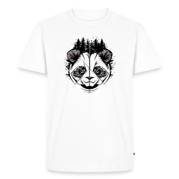 Tête de panda dans le style de la bande dessinée – Illustration forêt et nature - T-shirt Premium bio Homme - blanc - Devant - Nico (187cm)