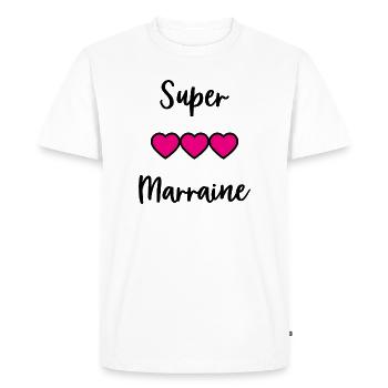 MARRAINE. TANTE. TATA. MAMAN. FÊTE DES MÈRES - T-shirt Premium bio Homme - blanc - Devant - Nico (187cm)