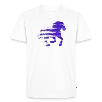 CHEVAL. POULE. COQ. ANIMAL. OISEAU. LICORNE. CONTE - T-shirt Premium bio Homme - blanc - Devant - Nico (187cm)