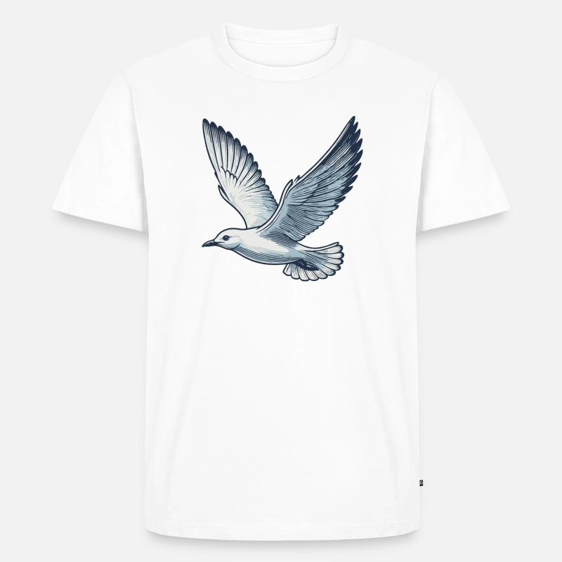Möwe - Männer Premium Bio T-Shirt - Weiß