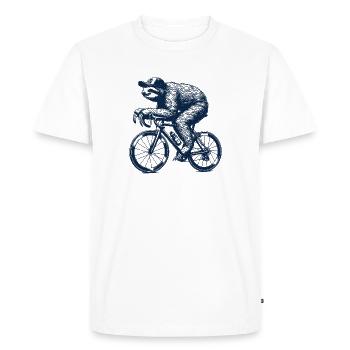 Paresseux à vélo - T-shirt Premium bio Homme - blanc - Devant - Nico (187cm)