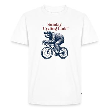 Sunday Cycling Club Sloth - Men's Premium Organic T-Shirt - white - Front - Nico (187cm)