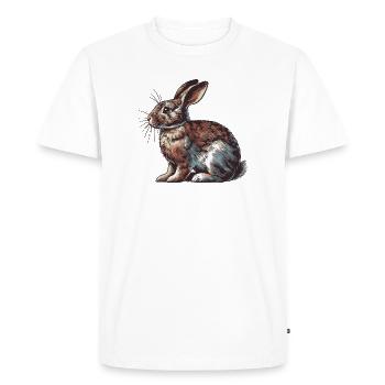 Hare - Men's Premium Organic T-Shirt - white - Front - Nico (187cm)