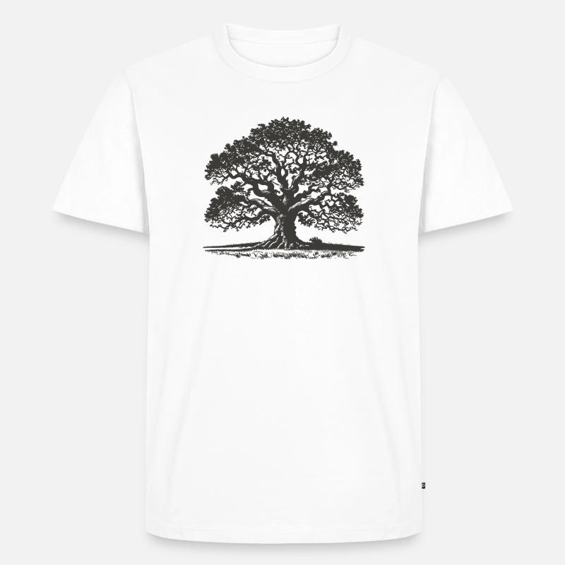 Eiche - Männer Premium Bio T-Shirt - Weiß