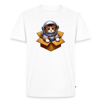 Chat astronaute - T-shirt Premium bio Homme - blanc - Devant - Nico (187cm)