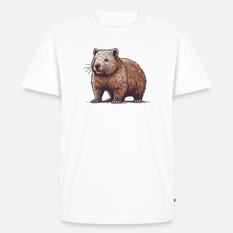 Wombat - Männer Premium Bio T-Shirt - Weiß