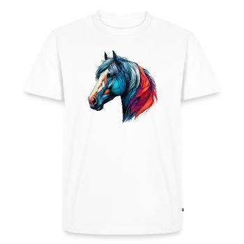 Cheval - T-shirt Premium bio Homme - blanc - Devant - Nico (187cm)