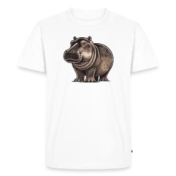 Hippopotame - T-shirt Premium bio Homme - blanc - Devant - Nico (187cm)