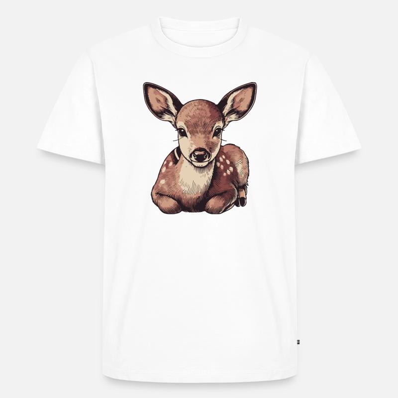 Reh - Männer Premium Bio T-Shirt - Weiß